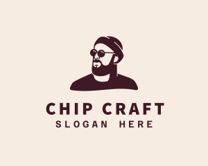 Hipster Male Beard logo design