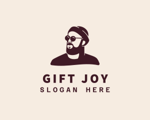 Hipster Male Beard logo design