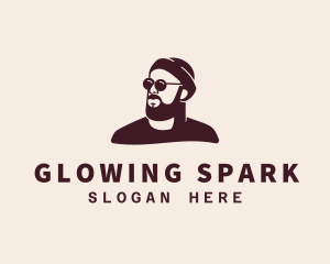 Hipster Male Beard logo design