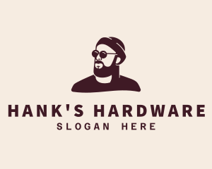 Hipster Male Beard logo design