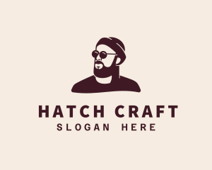 Hipster Male Beard logo design