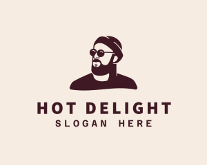 Hipster Male Beard logo design