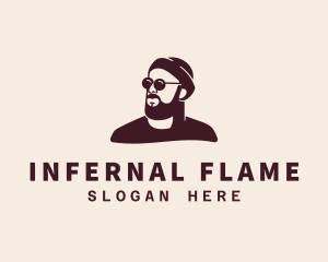 Hipster Male Beard logo design