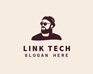 Hipster Male Beard logo design