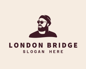 Hipster Male Beard logo design