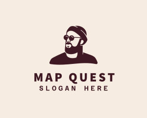 Hipster Male Beard logo design