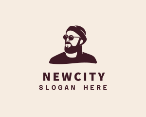 Hipster Male Beard logo design