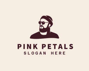 Hipster Male Beard logo design