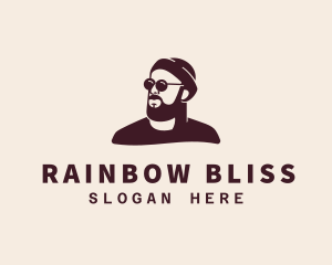 Hipster Male Beard logo design