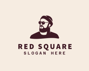 Hipster Male Beard logo design