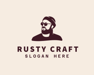 Hipster Male Beard logo design