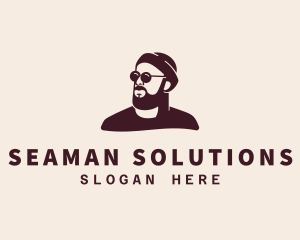 Hipster Male Beard logo design