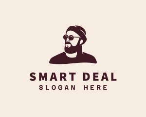 Hipster Male Beard logo design