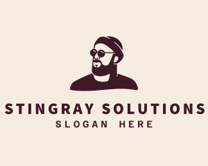 Hipster Male Beard logo design