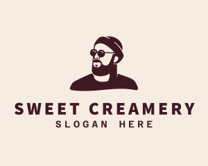 Hipster Male Beard logo design