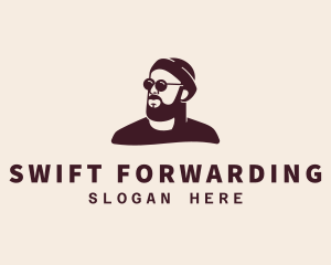 Hipster Male Beard logo design