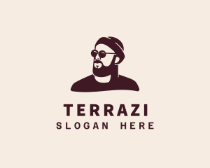 Hipster Male Beard logo design