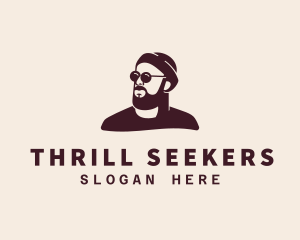 Hipster Male Beard logo design