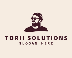 Hipster Male Beard logo design