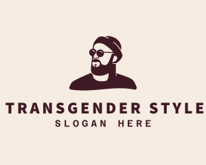 Hipster Male Beard logo design