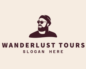 Hipster Male Beard logo design