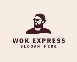 Hipster Male Beard logo design