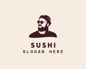 Hipster Male Beard logo design