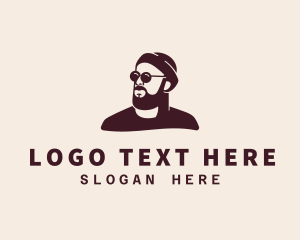 Hipster Male Beard logo design