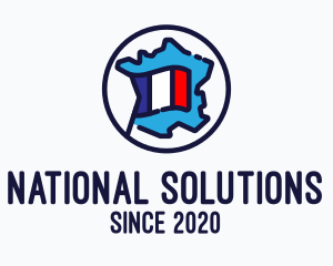 National - French Country Map logo design