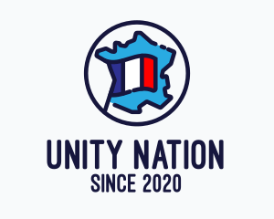 Nation - French Country Map logo design