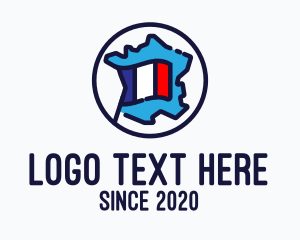 French - French Country Map logo design