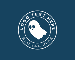 Haunted - Spooky Ghost Halloween logo design