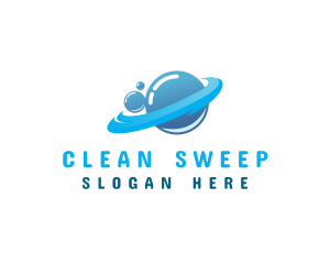 Mopping - Bubble Cleaning Maintenance logo design