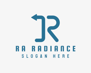 Route Arrow Letter R  logo design