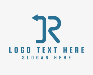 Express Delivery - Route Arrow Letter R logo design