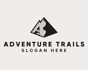 Letter A Mountain Trekking logo design