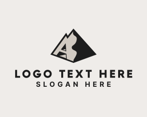 Outdoor Gear - Letter A Mountain Trekking logo design