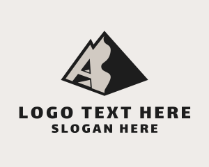 Trekking - Letter A Mountain Trekking logo design