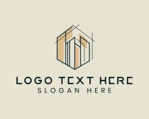 Hexagon Building Architecture Design Logo