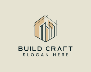 Hexagon Building Architecture Design logo design