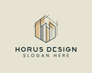 Hexagon Building Architecture Design logo design