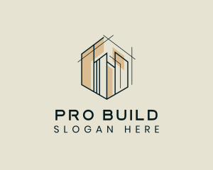 Hexagon Building Architecture Design logo design