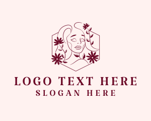 Elegant Feminine Beauty Face  Logo