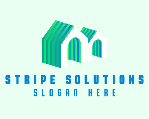 Stripe House Mansion logo design