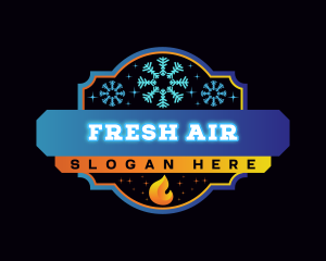 Heating Cooling HVAC Winter logo design