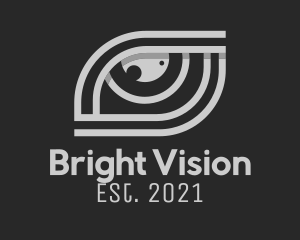 Pupil - Grey Eye Outline logo design