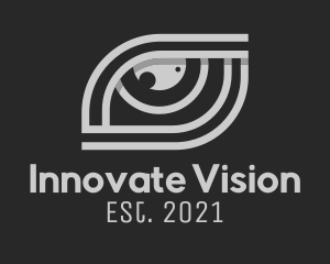 Visionary - Grey Eye Outline logo design