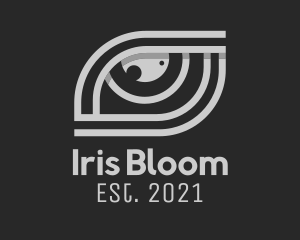 Iris - Grey Eye Outline logo design