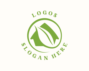 Teahouse - Eco Leaf House logo design