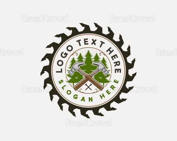 Woodworking Carpentry Sawblade Logo